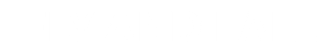 FlyandFall transparent logo for fashion brand, modern futuristic style