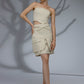SOLEN sand beige deconstructed tailored set with strapless top and layered skirt, FlyandFall women’s avant-garde fashion